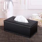 皮革纸巾盒 黑色-1