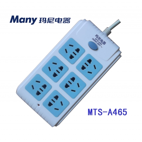 玛尼排插六位一开MTS-A465国标5m-6