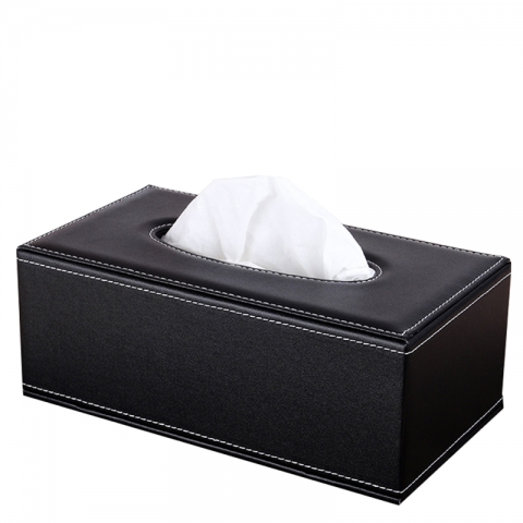 皮革纸巾盒 黑色-6