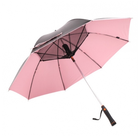 创意新款风扇伞直杆黑胶商务太阳伞户外防晒清凉风扇伞带风扇的雨伞太阳伞-6