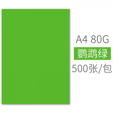 BESSIE彩色复印纸BS8208 A4 80G(500张) 鹦鹉绿