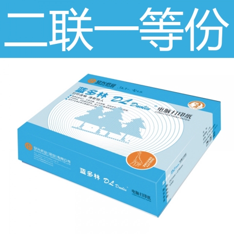 蓝多林80列打印纸 二联一等份（白红）双裂（1000s)-6