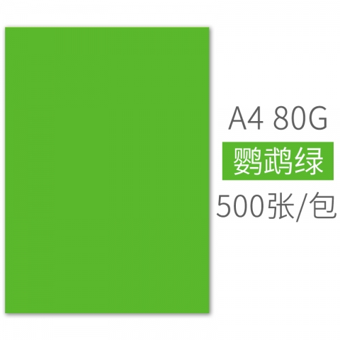 BESSIE彩色复印纸BS8208 A4 80G(500张) 鹦鹉绿-6