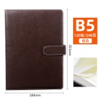 BESSIE皮面线装b5记事本BXZ-B521 B5/100页/带扣（仅黑）-2