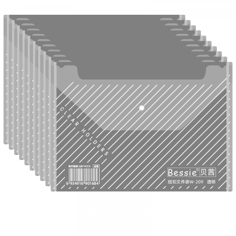 Bessie纽扣文件袋W209  白色-6