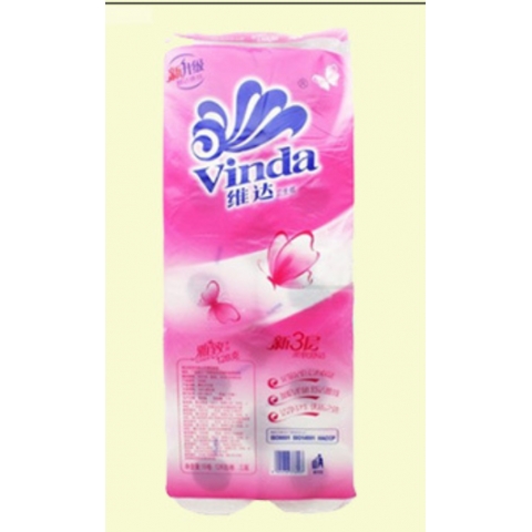 维达卷装128克雅致3层纸巾V4083 10卷装 6条/包-6