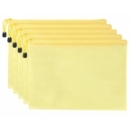 Bessie网格拉链袋BS-1101 A4  5个/包  黄色-1