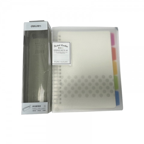 赠品：得力66747透明笔袋-+国誉活页本WSG-RUCP12P-A5-组合-6