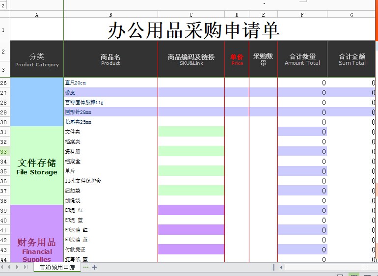 清单表
